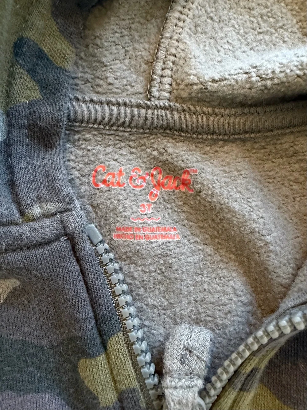 Cat & Jack Boys' Green Camo Zip Hoodie